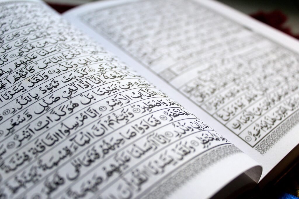 Muslim adult learning Quran online with teacher
